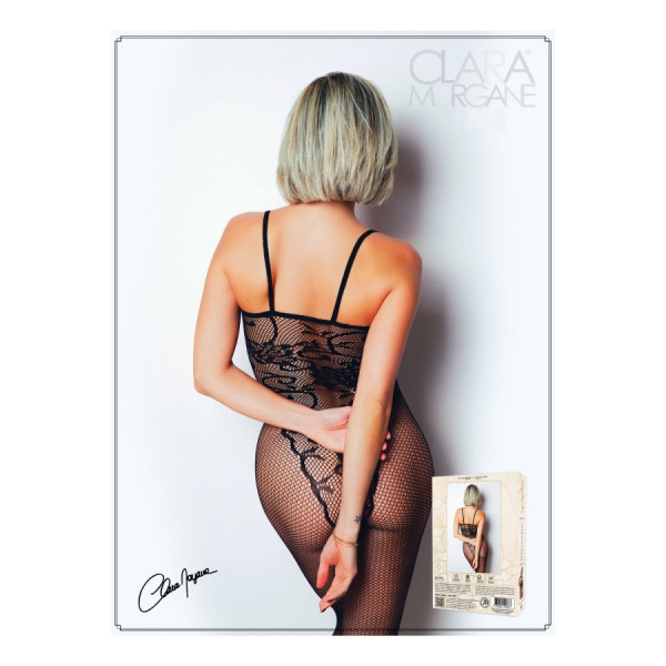 Bodystocking résille imprimé motifs floraux - Le Numéro 13 - Collection Bodystocking 